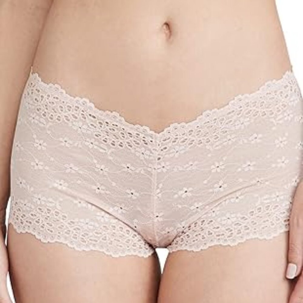 b.tempt'd by Wacoal Women's Inspired Eyelet Boyshorts Panty, Rose Pink, L / 7